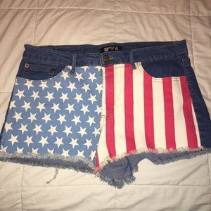 American Flag Denim Shorts Forever 21 Premium